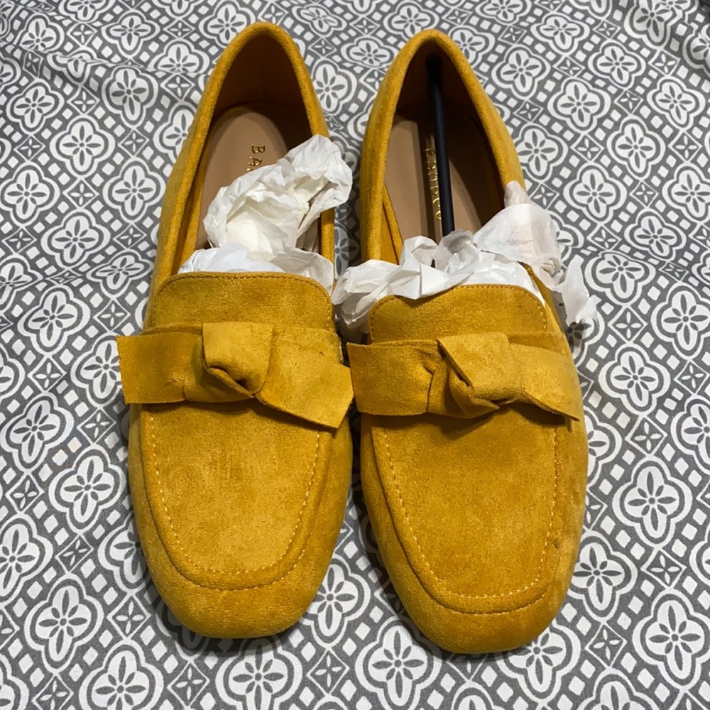 Bamboo shoes. Yellow slip ons.